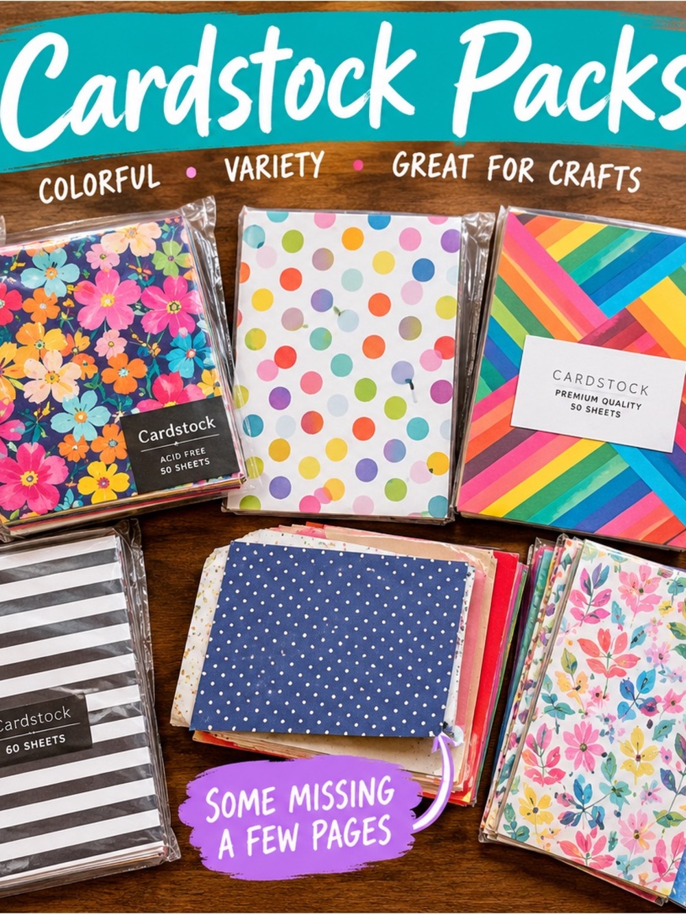 Assorted Prints Cardstock Packs